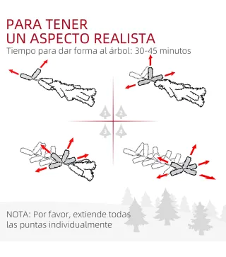 Árbol de Navidad Artificial de 480 Ramas con 150 Luces LED con 8 Modos y 100 Decoraciones Acero Ø86x180 cm Verde