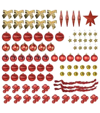 Árbol de Navidad Artificial de 480 Ramas con 150 Luces LED con 8 Modos y 100 Decoraciones Acero Ø86x180 cm Verde