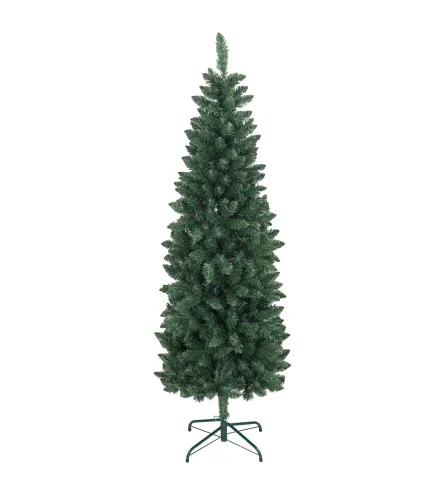 Árbol de Navidad Tipo Lápiz 183 cm con Base Plegable y 479 Ramas para Dormitorio Oficina Verde