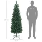 Árbol de Navidad Tipo Lápiz 183 cm con Base Plegable y 479 Ramas para Dormitorio Oficina Verde