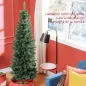 Árbol de Navidad Tipo Lápiz 183 cm con Base Plegable y 479 Ramas para Dormitorio Oficina Verde