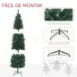 Árbol de Navidad Tipo Lápiz 183 cm con Base Plegable y 479 Ramas para Dormitorio Oficina Verde