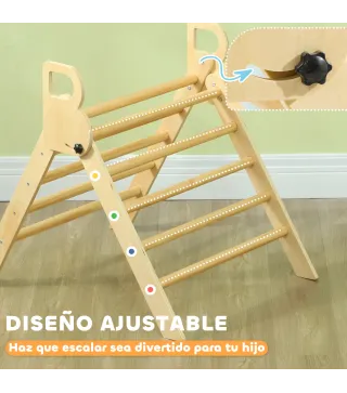 Escalada para Niños de 18-48 Meses para Cultivar Habilidades de Equilibrio y Coordinación 82x66x71 cm Natural