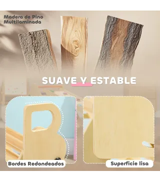 Escalada para Niños de 18-48 Meses para Cultivar Habilidades de Equilibrio y Coordinación 82x66x71 cm Natural