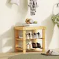 Banco Zapatero de Bambú de 3 Niveles para 4 Pares Zapatos 50x28x45 cm Natural