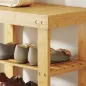 Banco Zapatero de Bambú de 3 Niveles para 4 Pares Zapatos 50x28x45 cm Natural