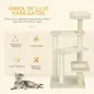 Árbol para Gato Rascador Grande 50x50x100 cm con Poste para Arañar Cama Plataformas con Manta de Sisal Terciopelo Beige