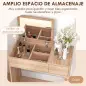 Tocador de Maquillaje con Taburete Mesa de Maquillaje con Espejo Tapa Abatible y Cajas 80x40x79 cm y 40x30x40 cm