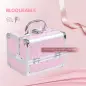 Maletín de Maquillaje Organizador Cosméticos Profesional Estuche de Maquillaje Caja de Belleza Portátil Con Espejo Cerra