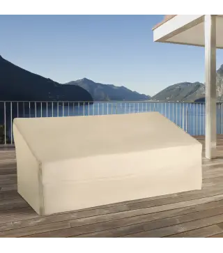 Funda Biege Impermeable para Banco 3 Plazas 218x111x101 cm Cubierta para Sofá o Mueble de Jardín