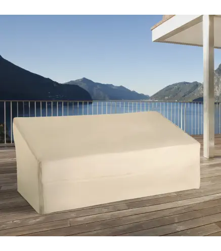 Funda Biege Impermeable para Banco 3 Plazas 218x111x101 cm Cubierta para Sofá o Mueble de Jardín