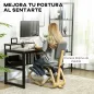 Silla Ergonómica de Rodillas con Respaldo Cojines Acolchados Marco de Madera para una Mejor Postura Oficina Gris
