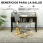 Silla Ergonómica de Rodillas con Respaldo Cojines Acolchados Marco de Madera para una Mejor Postura Oficina Gris