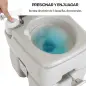 Inodoro Portátil Químico Baño Móvil WC 20L con Extraíble Tanque de Aguas Residuales y Tanque de Agua para Camping Viaje