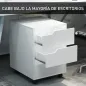 Cajonera de Oficina con Ruedas Mueble Archivador con 3 Cajones Cajonera para Escritorio Estudio 40x50x57,5 cm Blanco