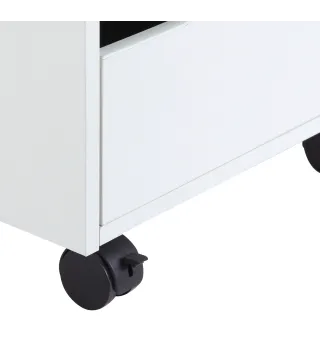 Cajonera de Oficina con Ruedas Mueble Archivador con 3 Cajones Cajonera para Escritorio Estudio 40x50x57,5 cm Blanco
