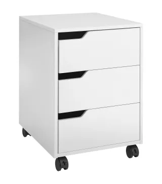 Cajonera de Oficina con Ruedas Mueble Archivador con 3 Cajones Cajonera para Escritorio Estudio 40x50x57,5 cm Blanco