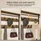 Perchero Zapatero con Zapatero Doble 10 Ganchos Ajustables 2 Cajones y Barra Colgante 100x40x180 cm Marrón Rústico