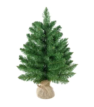 Árbol de Navidad Artificial Pequeño de 60 cm Altura con 70 Ramas Base de Tela Mini Árbol Navideño Realista para Interior Verde