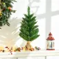 Árbol de Navidad Artificial Pequeño de 60 cm Altura con 70 Ramas Base de Tela Mini Árbol Navideño Realista para Interior