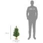 Árbol de Navidad Artificial Pequeño de 60 cm Altura con 70 Ramas Base de Tela Mini Árbol Navideño Realista para Interior