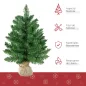 Árbol de Navidad Artificial Pequeño de 60 cm Altura con 70 Ramas Base de Tela Mini Árbol Navideño Realista para Interior