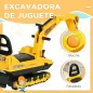 Excavadora sin Pedales con Brazo Móvil Correpasillos con Asiento de Almacenaje 78x24x58,5 cm Amarillo