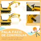 Excavadora sin Pedales con Brazo Móvil Correpasillos con Asiento de Almacenaje 78x24x58,5 cm Amarillo