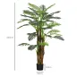 Planta Artificial Decorativa 160 cm Palmera Artificial con Maceta y Hojas para Interior Verde