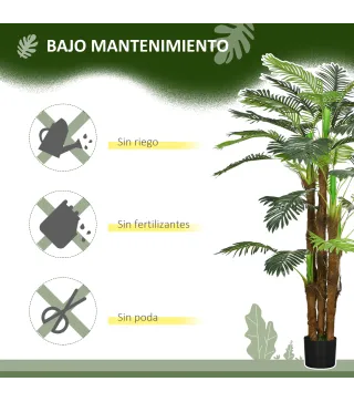 Planta Artificial Decorativa 160 cm Palmera Artificial con Maceta y Hojas para Interior Verde