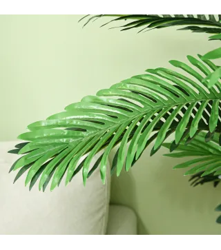 Planta Artificial Decorativa 160 cm Palmera Artificial con Maceta y Hojas para Interior Verde
