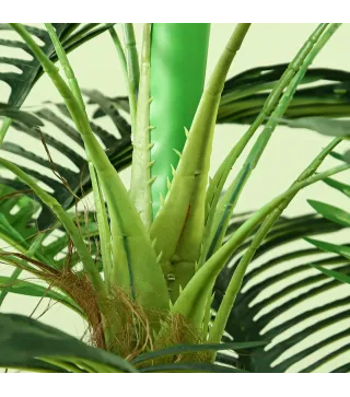 Planta Artificial Decorativa 160 cm Palmera Artificial con Maceta y Hojas para Interior Verde
