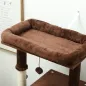 Árbol Rascador para Gatos 132 cm con Plataformas Poste con Cepillo Bolas Colgantes y Almohadilla para Rascar Marrón