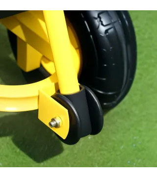 Carro de Jardín Basculante Carga 200 kg con Paneles Laterales Desmontables y 4 Ruedas Neumáticas Negro y Amarillo