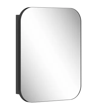 Armario de Baño con Espejo Diseño con Bordes Curvados Estantes Ajustables 40,2x10,2x50,9 cm Negro