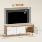 Mesa de TV para Salón con 3 Puertas para Televisión de 55 Pulgadas Estilo Moderno 120x35x45,5 cm Roble y Blanco