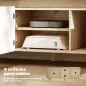 Mesa de TV para Salón con 3 Puertas para Televisión de 55 Pulgadas Estilo Moderno 120x35x45,5 cm Roble y Blanco