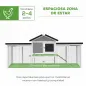 Gallinero para Exterior Grande de Madera 204x85x93 cm con Caja de Anidación Corral Bandeja Extraíble y Percha Gris