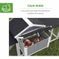 Gallinero para Exterior Grande de Madera 204x85x93 cm con Caja de Anidación Corral Bandeja Extraíble y Percha Gris