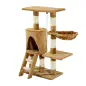 Árbol para gatos Rascador 55x30x95 cm con Nido Plataforma Caseta Escalera Cuerda de Juego Tablero de Madera y Cubierto de Felpa