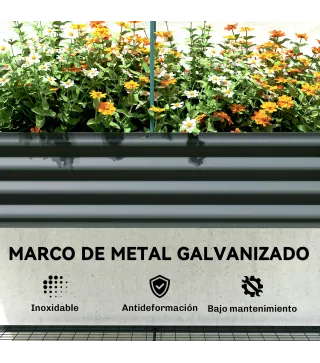 Huerto Urbano Elevado con Cubierta de Invernadero y Estante Inferior para Cultivo Plantas 120x55x140 cm Gris Oscuro