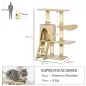 Árbol para gatos Rascador 55x30x95 cm con Nido Plataforma Caseta Escalera Cuerda de Juego Tablero de Madera y Cubierto de Felpa