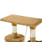 Árbol para gatos Rascador 55x30x95 cm con Nido Plataforma Caseta Escalera Cuerda de Juego Tablero de Madera y Cubierto de Felpa
