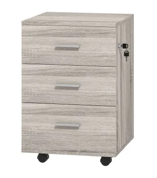 Cajonera de Escritorio con 3 Cajones Ruedas Cerradura 2 Llaves Archivador Móvil para Estudio Salón 40x40x61,5 cm Gris
