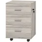 Cajonera de Escritorio con 3 Cajones Ruedas Cerradura 2 Llaves Archivador Móvil para Estudio Salón 40x40x61,5 cm Gris