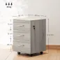 Cajonera de Escritorio con 3 Cajones Ruedas Cerradura 2 Llaves Archivador Móvil para Estudio Salón 40x40x61,5 cm Gris