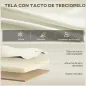 Butaca de Salón Tapizada en Terciopelo Acolchado Grueso Asiento Ancho Reposabrazos Almohadilla 81x77x81 cm Crema