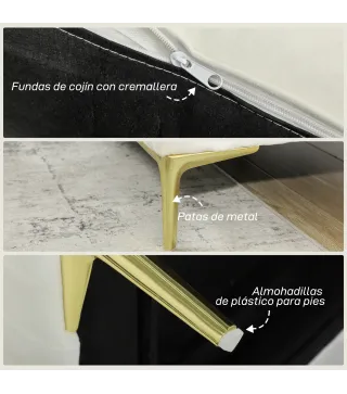 Butaca de Salón Tapizada en Terciopelo Acolchado Grueso Asiento Ancho Reposabrazos Almohadilla 81x77x81 cm Crema