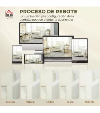 Butaca de Salón Tapizada en Terciopelo Acolchado Grueso Asiento Ancho Reposabrazos Almohadilla 81x77x81 cm Crema