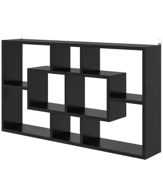 Estante de Pared Decorativo Estantería para Libro, CDs con 8 Cubos 85x14,5x47,5 cm Negro